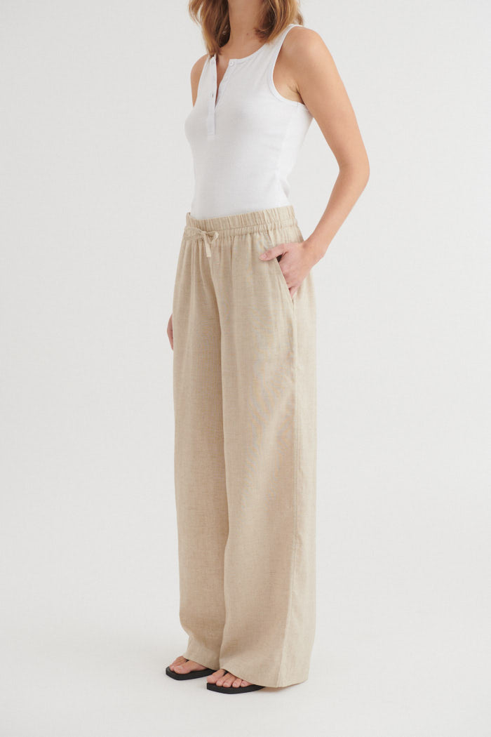 Basic Apparel Carina Pants Bukser 100 Natural melange